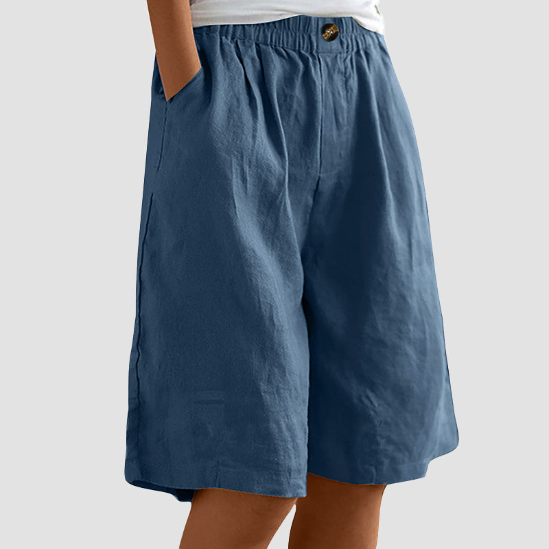 Charlotte - Casual Elastic Waist Shorts with Pockets