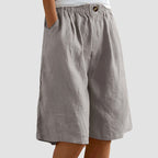 Charlotte - Casual Elastic Waist Shorts with Pockets