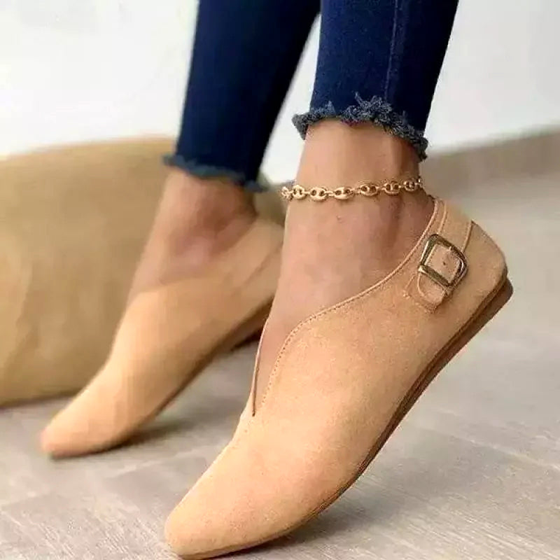 Charlotte - Women’s Soft Finish Buckle Flats