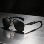 Cleo - Women's Geometric Frame Sunglasses with Sculpted Arms
