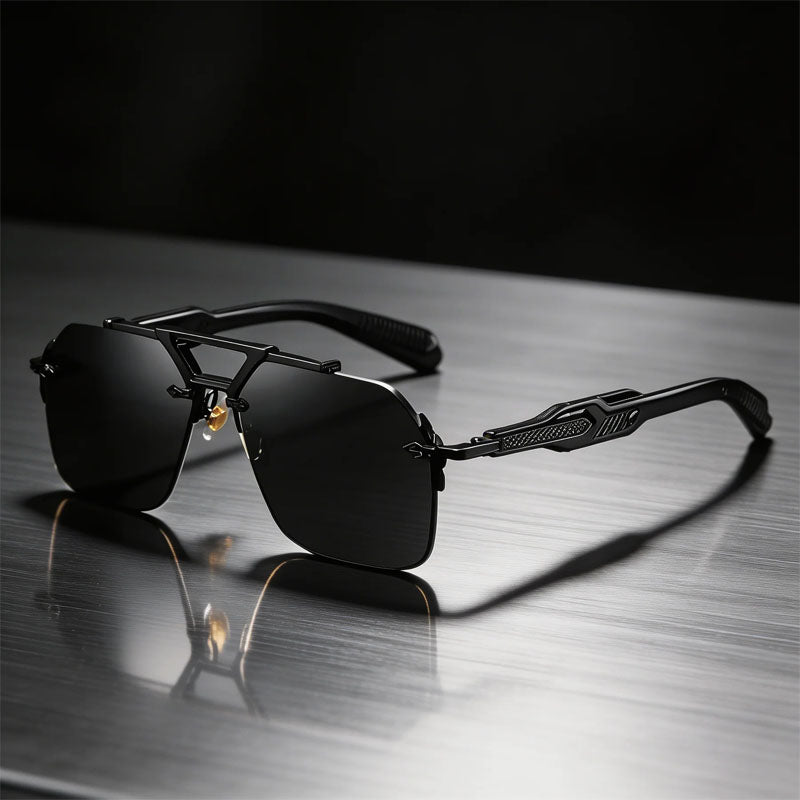 Cleo - Women's Geometric Frame Sunglasses with Sculpted Arms