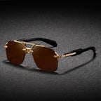 Cleo - Women's Geometric Frame Sunglasses with Sculpted Arms