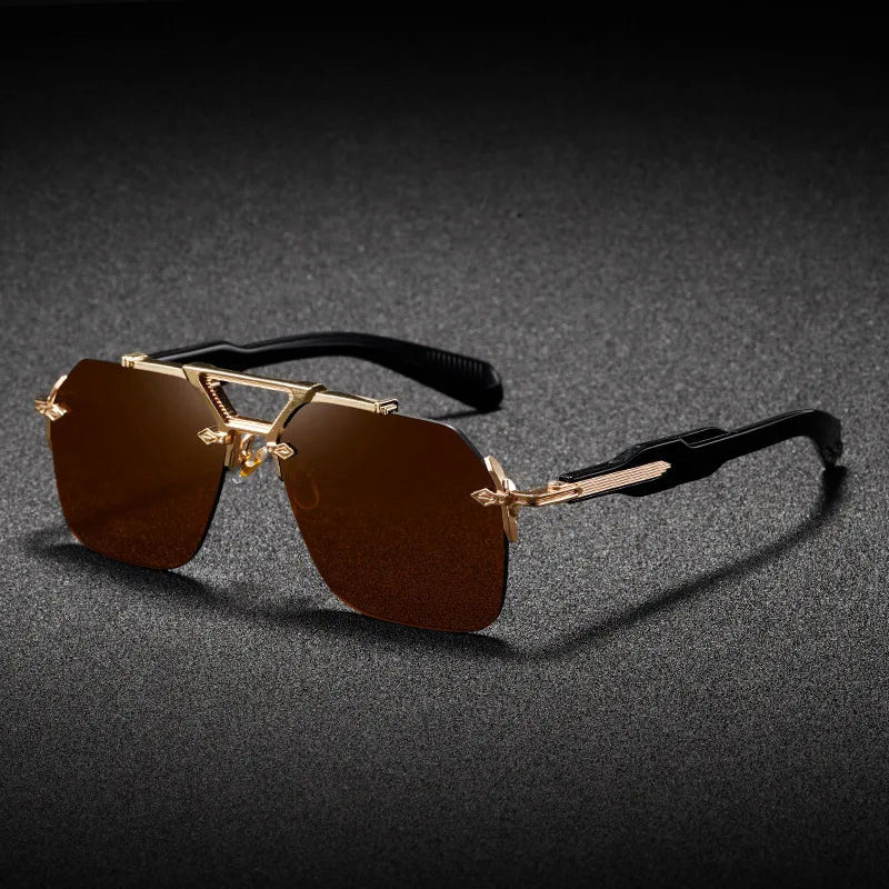 Cleo - Women's Geometric Frame Sunglasses with Sculpted Arms