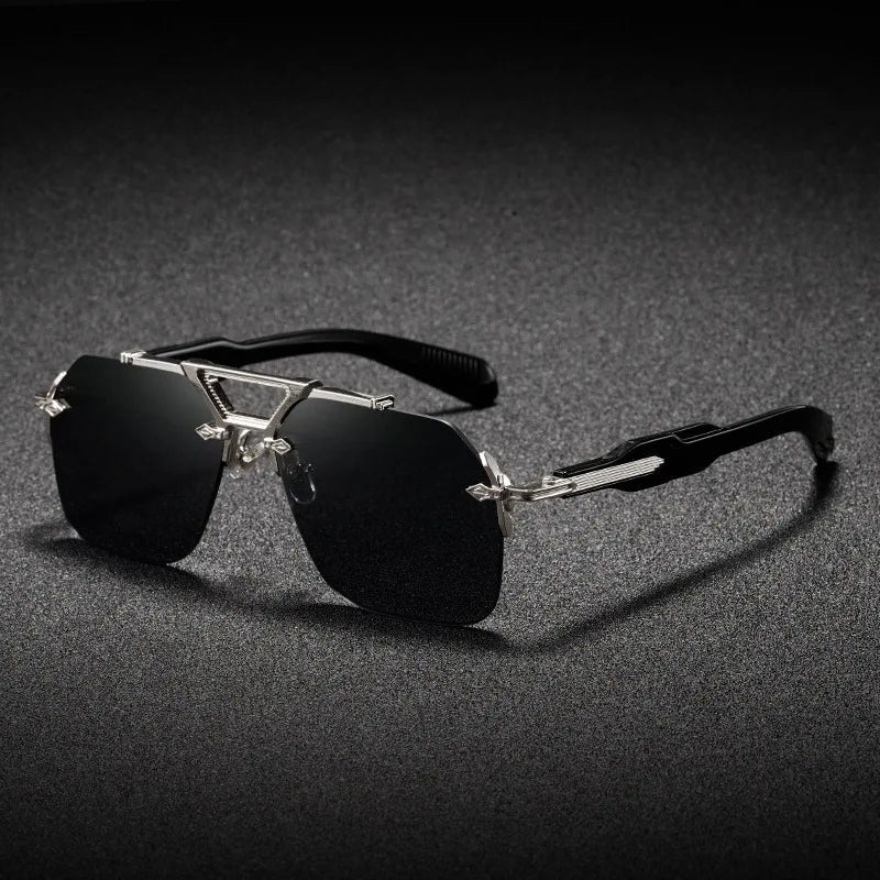 Cleo - Women's Geometric Frame Sunglasses with Sculpted Arms