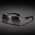 Cleo - Women's Geometric Frame Sunglasses with Sculpted Arms