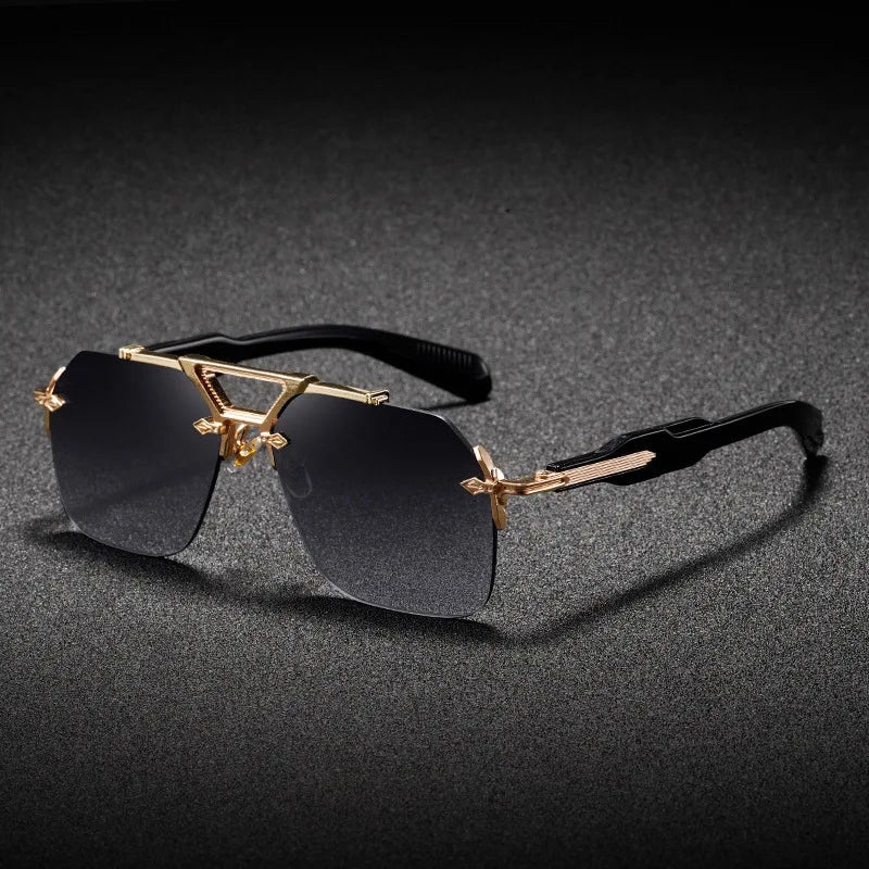 Cleo - Women's Geometric Frame Sunglasses with Sculpted Arms