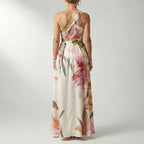 Coralie - Women's Floral Halter Flowing Maxi Dress