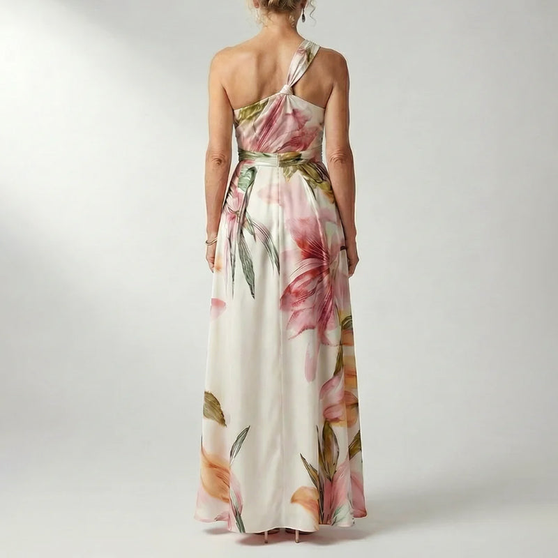 Coralie - Women's Floral Halter Flowing Maxi Dress