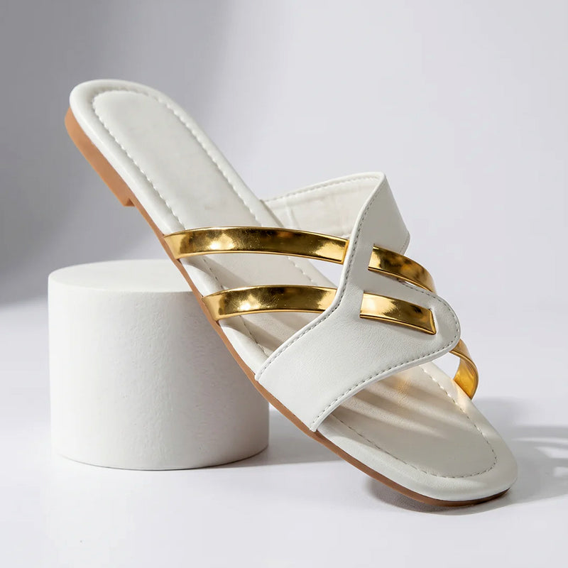 Cynthia - Leather Open Toe Comfort Footwear Slides