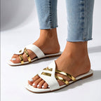 Cynthia - Leather Open Toe Comfort Footwear Slides