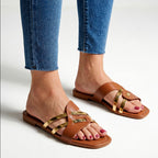 Cynthia - Leather Open Toe Comfort Footwear Slides