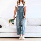 Daisy - Women’s Denim Overalls with Distressed Detail