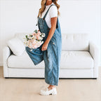 Daisy - Women’s Denim Overalls with Distressed Detail