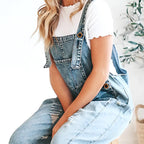 Daisy - Women’s Denim Overalls with Distressed Detail
