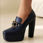 Daisy - Women’s Croc-Texture Platform Heels