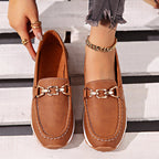 Danielle - Women's Casual Slip-On Loafers with Chain Detail