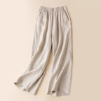 Debbie - Women's Linen Wide-Leg Pants