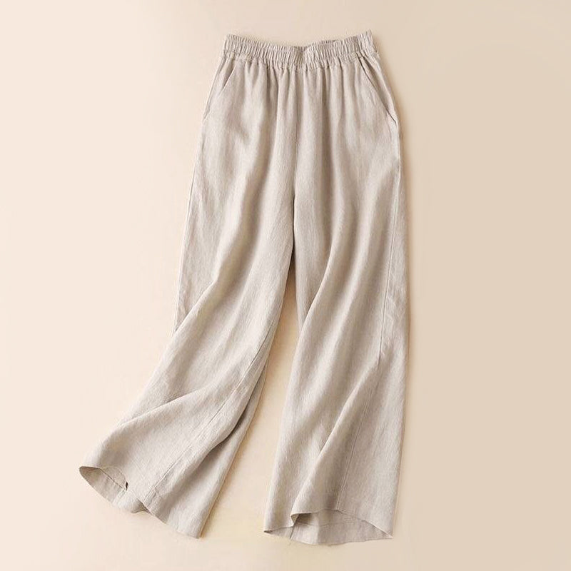 Debbie - Women's Linen Wide-Leg Pants