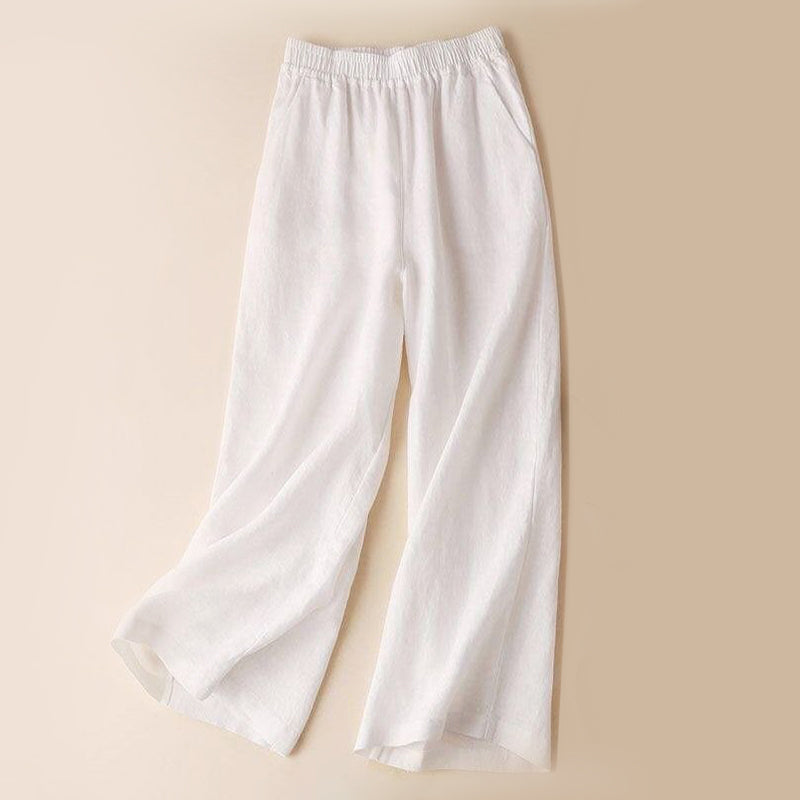Debbie - Women's Linen Wide-Leg Pants