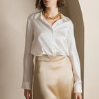 Diane - Women’s Satin Button-Front Shirt