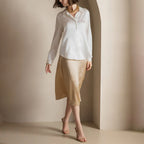 Diane - Women’s Satin Button-Front Shirt