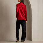 Diane - Women’s Satin Button-Front Shirt