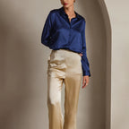 Diane - Women’s Satin Button-Front Shirt