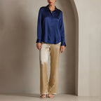 Diane - Women’s Satin Button-Front Shirt