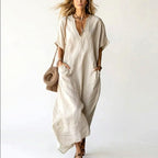 Dolly - Women's Cotton Linen Boho Resort Maxi Dress