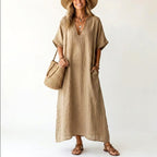 Dolly - Women's Cotton Linen Boho Resort Maxi Dress