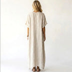 Dolly - Women's Cotton Linen Boho Resort Maxi Dress