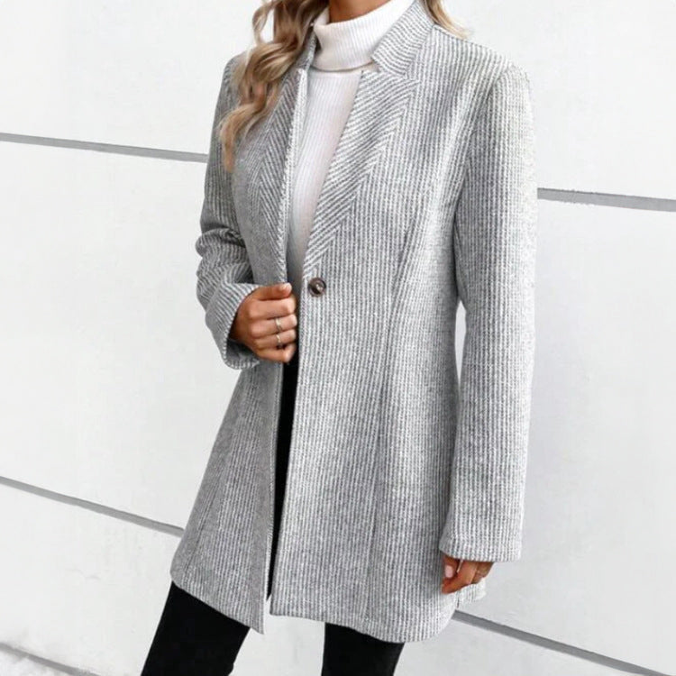 Elaine - Women's Textured Ribbed Longline Blazer
