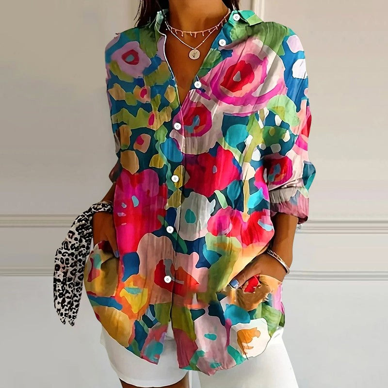Elara - Casual Multicolor Button Shirt