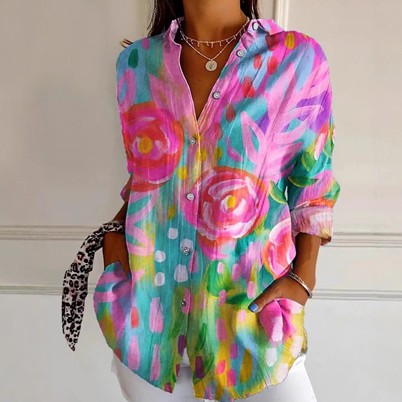 Elara - Casual Multicolor Button Shirt