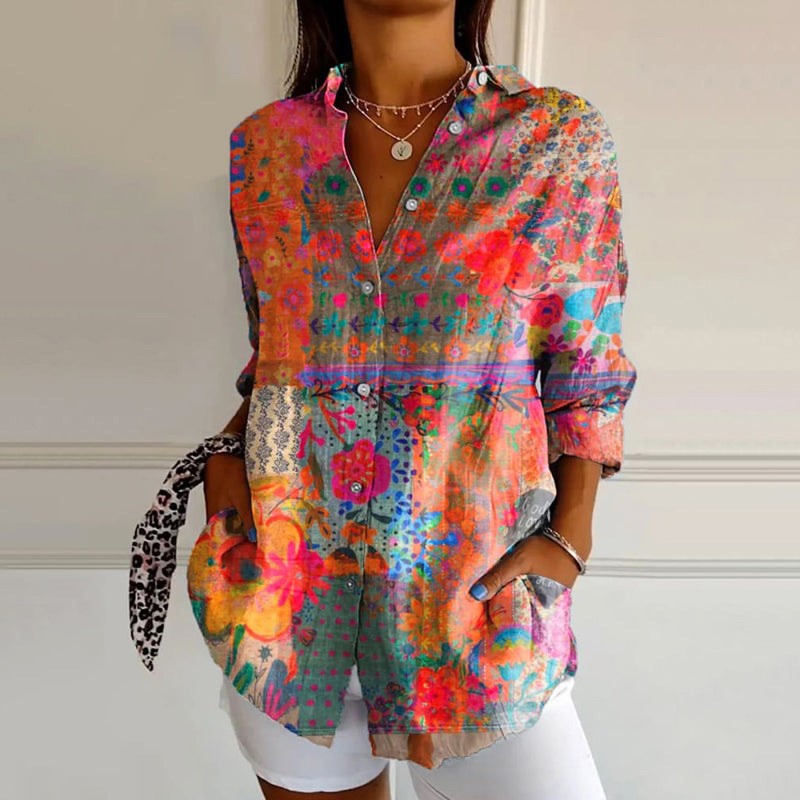 Elara - Casual Multicolor Button Shirt