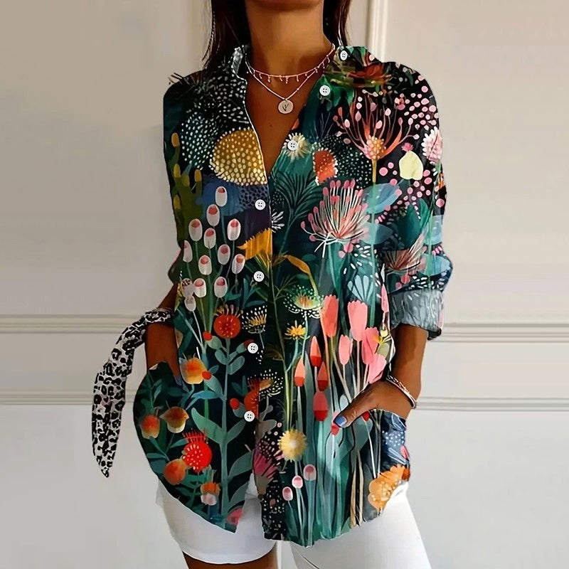 Elara - Casual Multicolor Button Shirt
