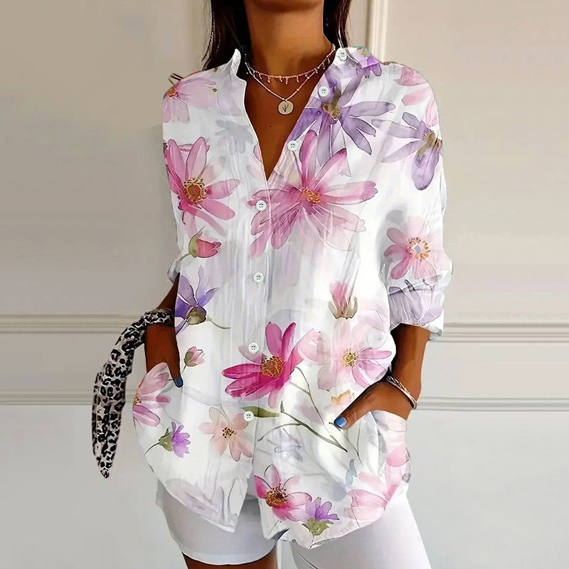 Elara - Casual Multicolor Button Shirt