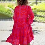 Elara - Women’s Printed Flowing Dress with Relaxed Fit