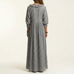 Eliana - Women's Ruffle Trim Striped Boho Maxi Dress