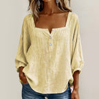 Elira - Women’s Square Neck Blouse with Puff Sleeves