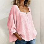 Elira - Women’s Square Neck Blouse with Puff Sleeves