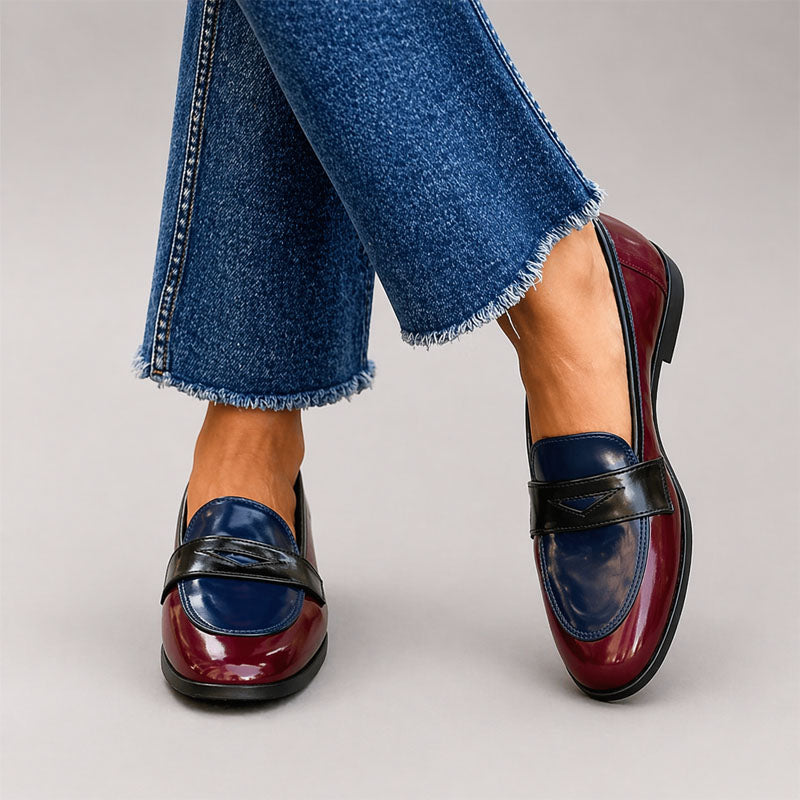 Eliza - Women’s Contrast Penny Loafers