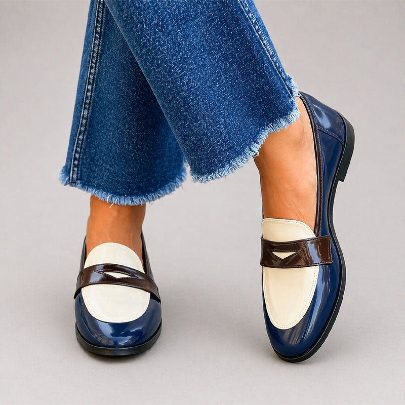 Eliza - Women’s Contrast Penny Loafers