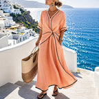 Elodie - Women's Twist-Front V-Neck Midi Dress