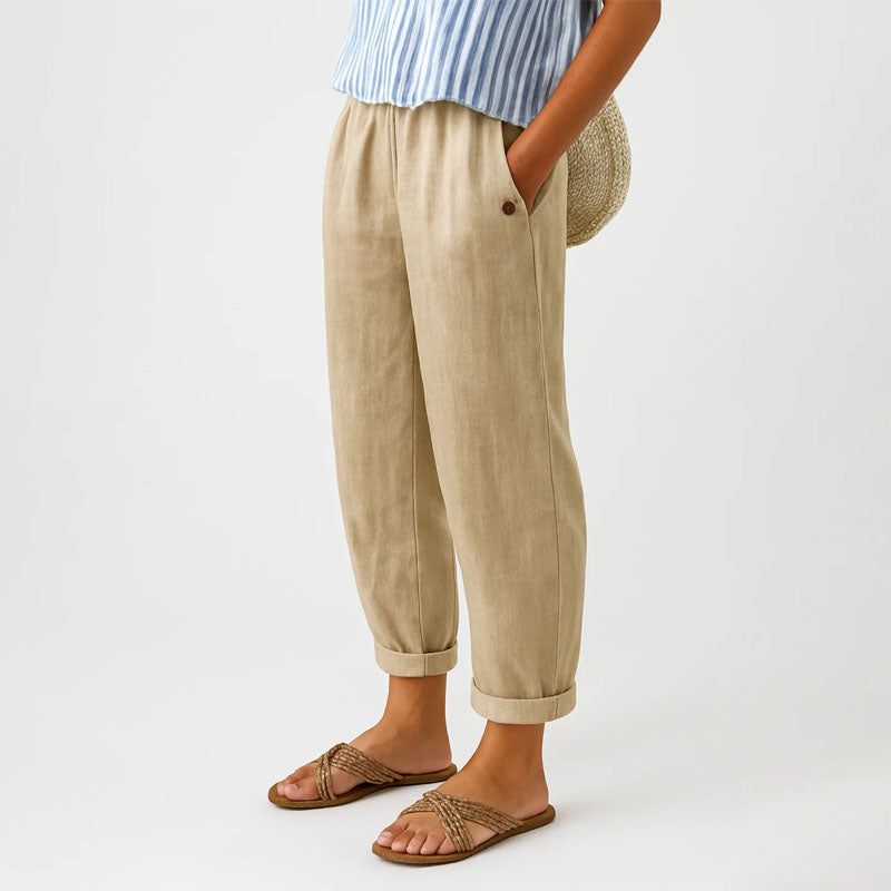 Ember - Women’s Relaxed Cropped Pants with Elastic Waist