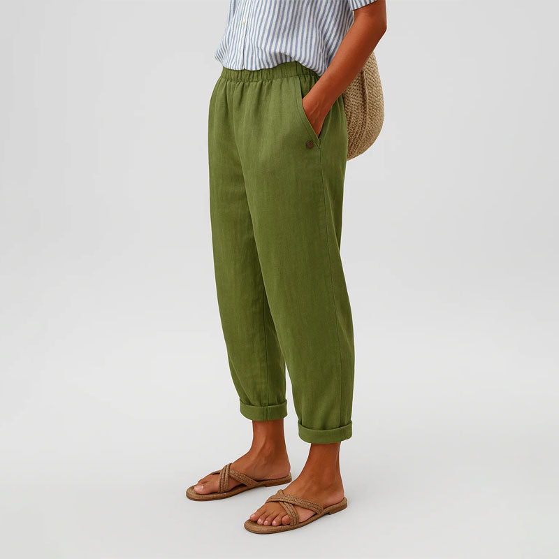 Ember - Women’s Relaxed Cropped Pants with Elastic Waist