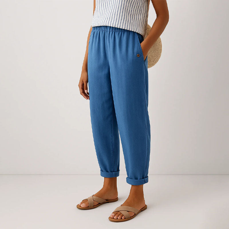 Ember - Women’s Relaxed Cropped Pants with Elastic Waist