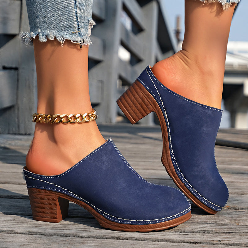 Ember - Women’s Classic Slip-On Low Heel Mule Clogs