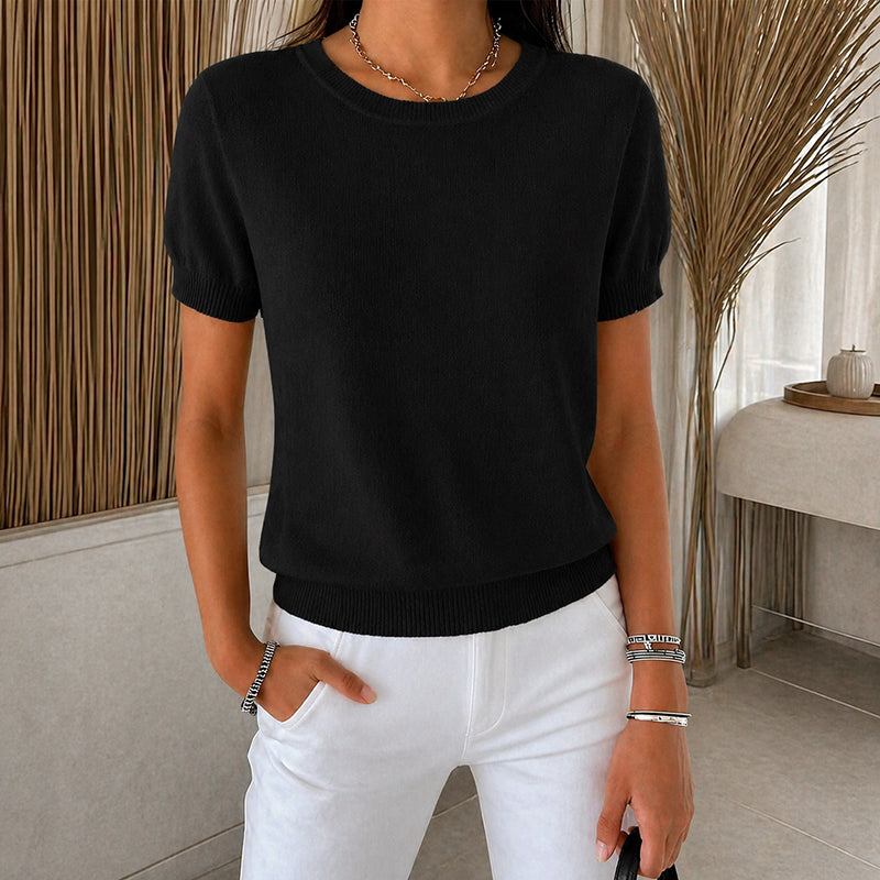 Emma - Women’s Lightweight Knit Short Sleeve Top