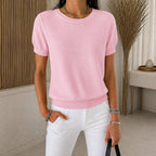 Emma - Women’s Lightweight Knit Short Sleeve Top